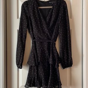 Polkadot A line dress with wrap at waist